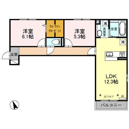 ダイヤソン(2LDK/2階)の間取り写真