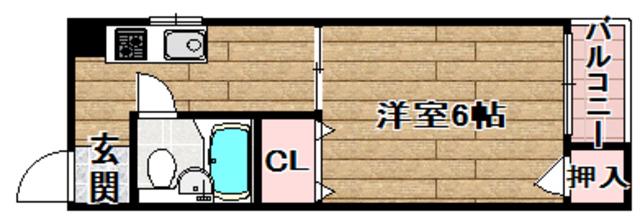 柳原第2パールマンション(1K/3階)の間取り写真