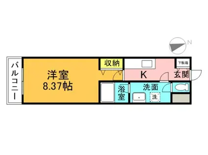 コスモ平和大通(1K/3階)の間取り写真
