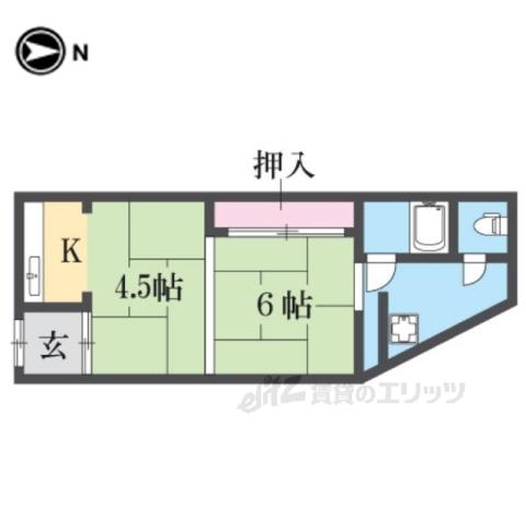 池田文化(2K/2階)の間取り写真