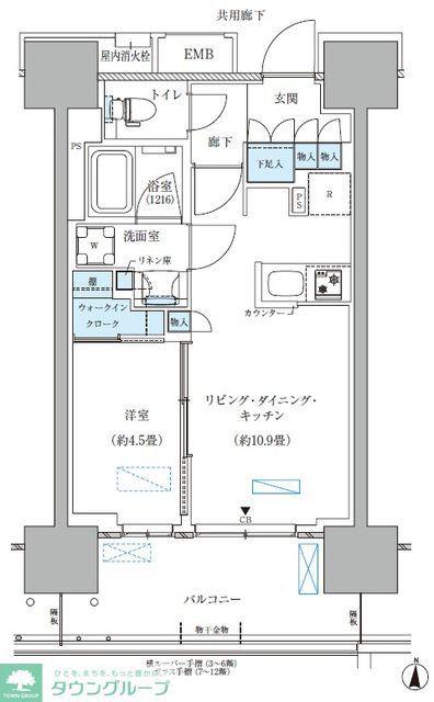 パークアクシス西大島コンフォートスクエア(1LDK/6階)の間取り写真