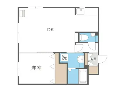 プレステージ知事公館(1LDK/2階)の間取り写真
