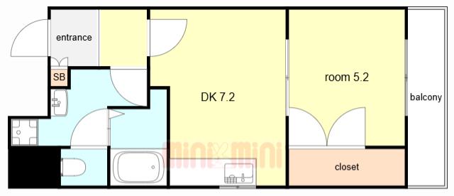 オーベルジュ甲南(1DK/5階)の間取り写真