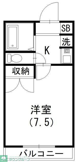 レジデンスジュネス(1K/2階)の間取り写真
