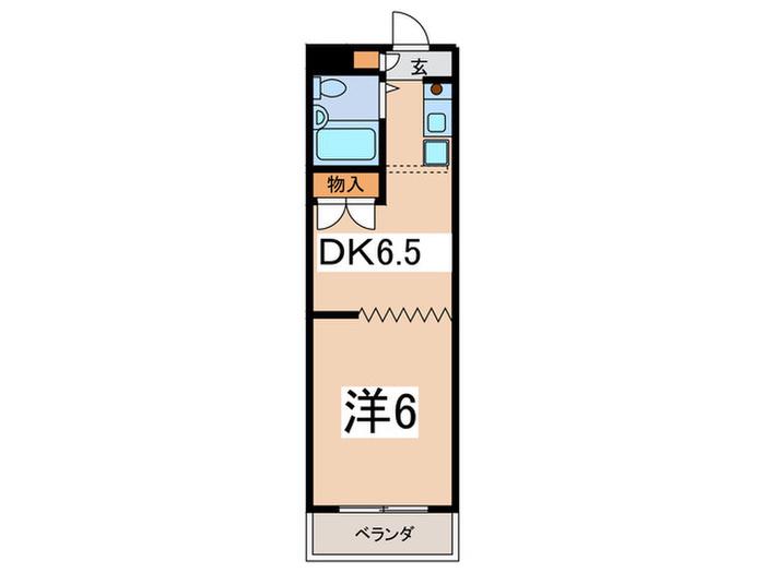 大和中央マンション(1DK/4階)の間取り写真