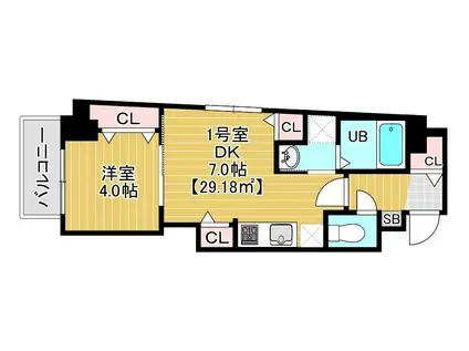 ARCRESIDENCE向島(1DK/2階)の間取り写真