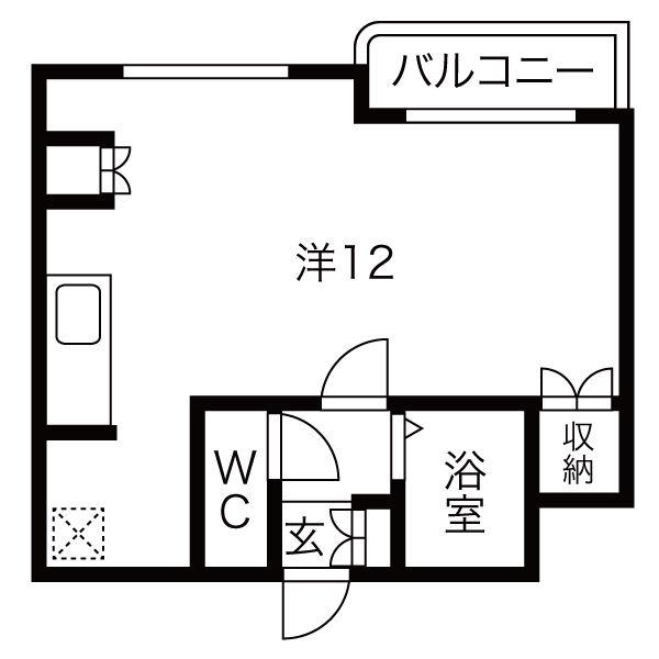 ローヤルハイツ本郷9(1LDK/4階)の間取り写真