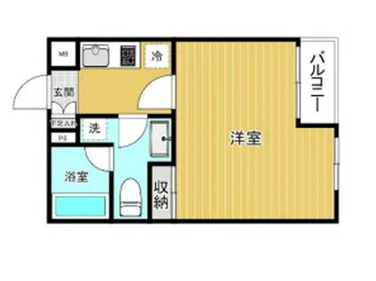 プラザ中落合(1K/3階)の間取り写真