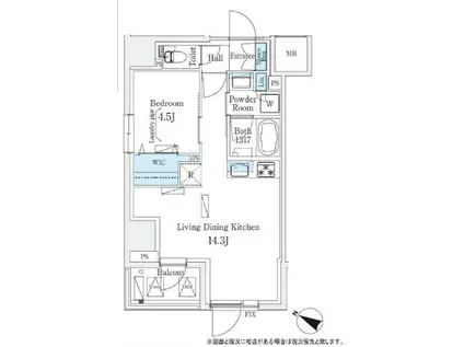 URBAN BREEZE 恵比寿(1LDK/12階)の間取り写真