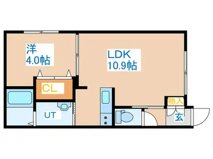 SALIENTE YAMAHANA(1LDK/1階)の間取り写真