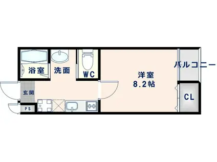 マナティー(1K/1階)の間取り写真