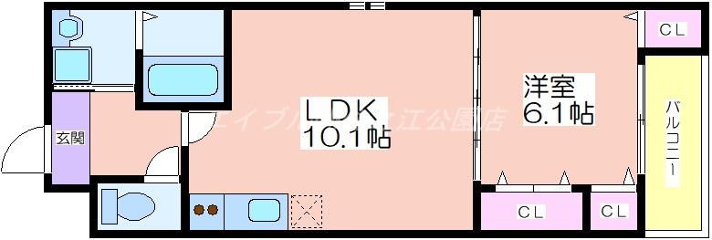 フジパレス エン III号館(1LDK/3階)の間取り写真