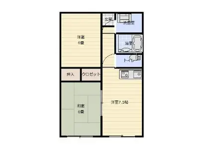 チャオ天志館(2DK/5階)の間取り写真