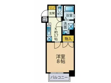 ダイナコート小倉下到津(1K/4階)の間取り写真