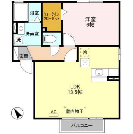 サンモールA(1LDK/1階)の間取り写真