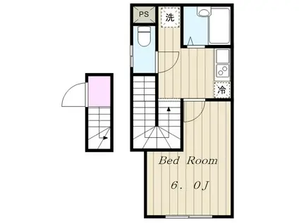 レオパレスING(1K/2階)の間取り写真