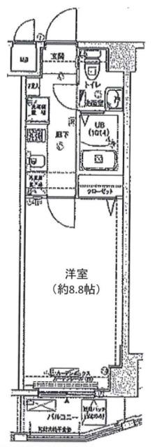 グランフォース東北沢(1K/3階)の間取り写真