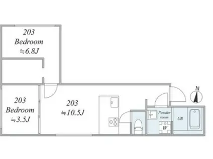 TRIAS144(2LDK/1階)の間取り写真