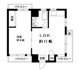 土屋マンション(1LDK/5階)の間取り写真