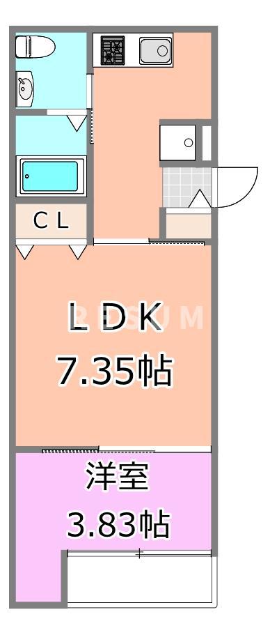 VAU HOUSE青葉の森(1LDK/3階)の間取り写真