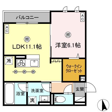 D-RESIDENCE川口3丁目E(1LDK/2階)の間取り写真