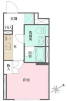 FIKA大井町(1K/4階)の間取り写真