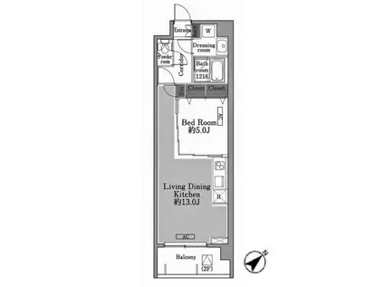 メゾン・ド・コリーヌ市ヶ谷(1LDK/3階)の間取り写真