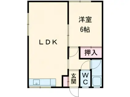 鶴乃苑A(1LDK/2階)の間取り写真