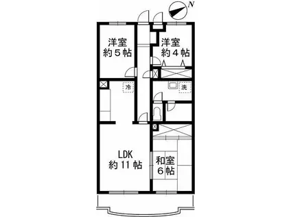 ベルヴィル小金井(3LDK/1階)の間取り写真