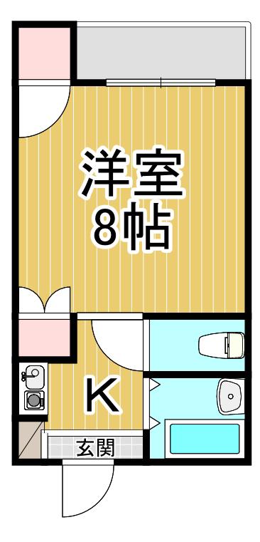パセオ武庫(1K/1階)の間取り写真
