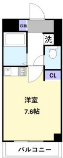 JLBグランエクリュ目黒(ワンルーム/2階)の間取り写真