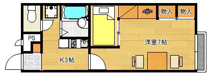 レオパレス東高須(1K/2階)の間取り写真