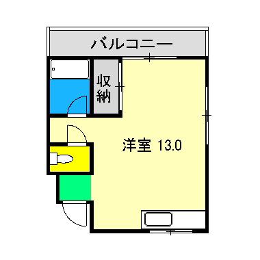 グランドコーポ高須(ワンルーム/3階)の間取り写真