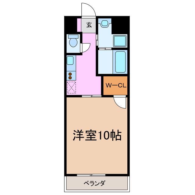 プランドール(1K/1階)の間取り写真