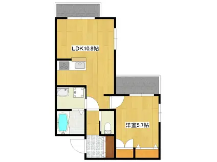 SUR LA COLLINEシュラコリーヌ(1LDK/2階)の間取り写真