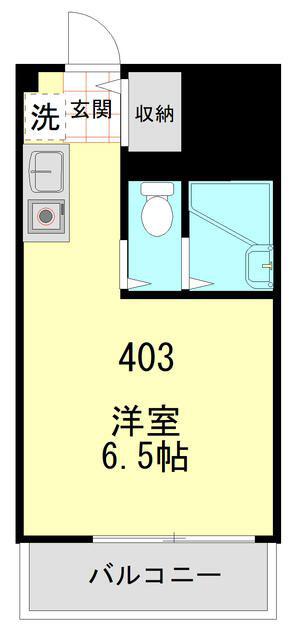 パルム長者町(ワンルーム/4階)の間取り写真