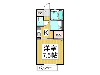 コンフォーティア稲田(1K/1階)の間取り写真