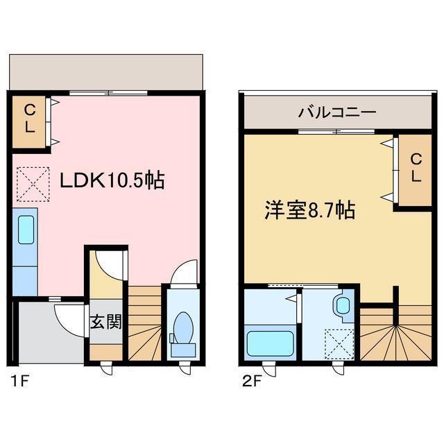 OLETH東田(1LDK/1階)の間取り写真