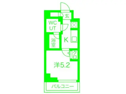 クラリッサ横浜ロッソ(1K/5階)の間取り写真