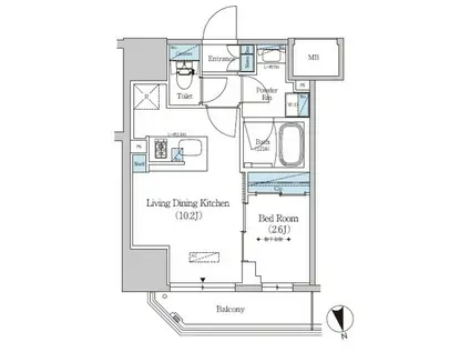 URBANEX上野(1LDK/3階)の間取り写真