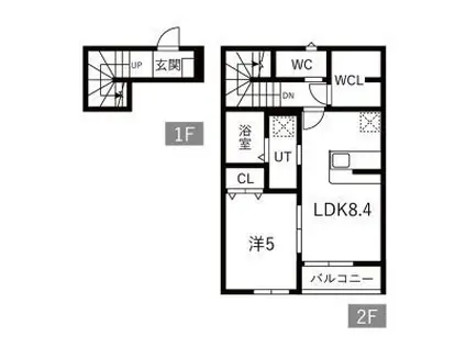 GRAN CLASS V(1LDK/2階)の間取り写真