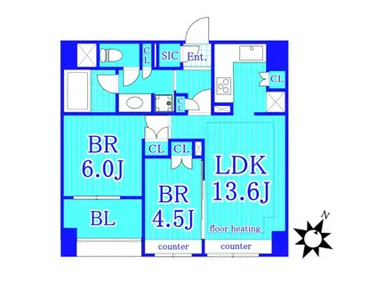 ベリスタ横浜(1LDK/8階)の間取り写真