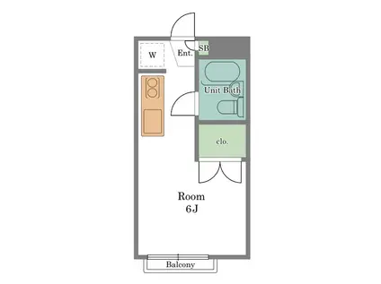 シャープ&フラット(ワンルーム/2階)の間取り写真
