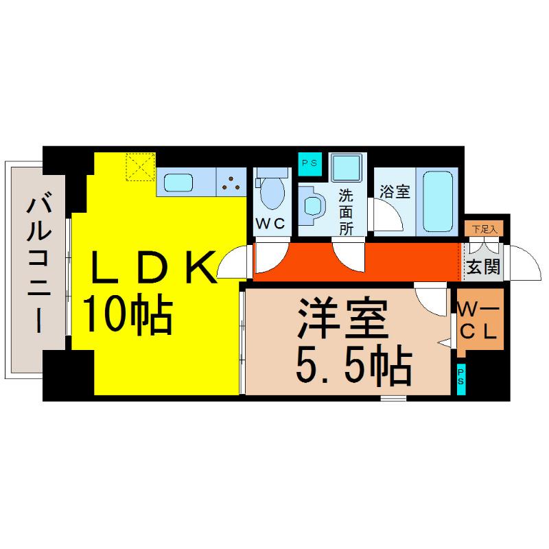 ハピネス(1LDK/2階)の間取り写真