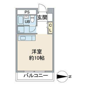 ザ・ヒルズ1(ワンルーム/3階)の間取り写真