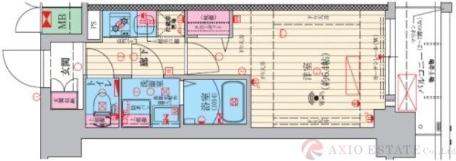 ファーストフィオーレ三国II(1K/8階)の間取り写真