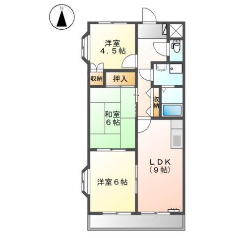 エクセリーヌKIII(3DK/3階)の間取り写真