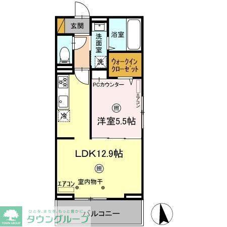 フォーリアA(1LDK/3階)の間取り写真
