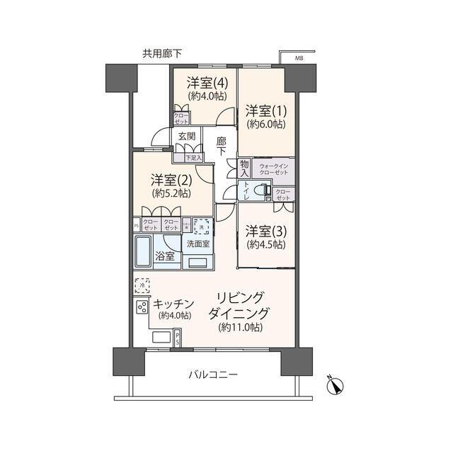 セントガーデン海老名II街区(4LDK/8階)の間取り写真