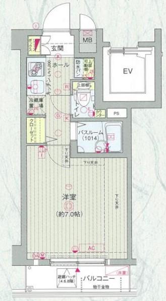 エステムプラザ神楽坂ノース RESIDENCE(1K/3階)の間取り写真